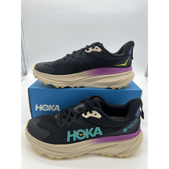 Hoka One One Men's Challenger ATR 7 GTX Gore-Tex Black/Oatmeal Trail Sz 9 New - Picture 1 of 10